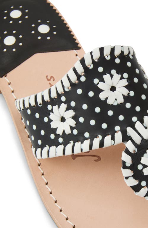 Jack Rogers Jacks Flip Flop In Black/wht Dot Pat