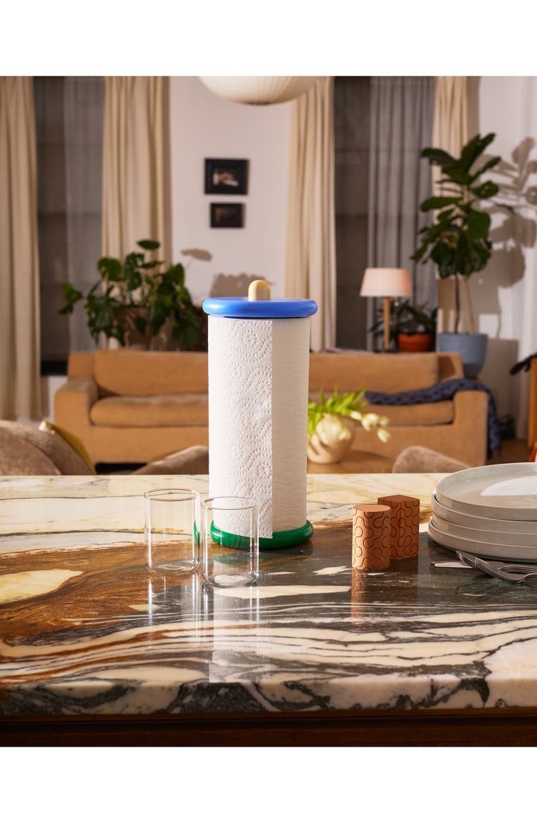 Areaware Spool Paper Towel Holder, Alternate, color, Blue Green