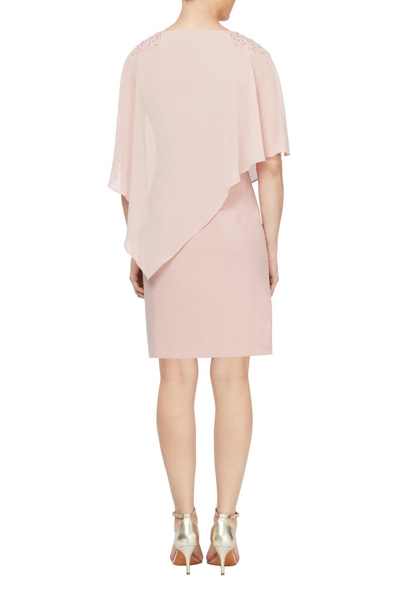 Chiffon Overlay Beaded Detail Sheath Dress, Alternate, color, FDR