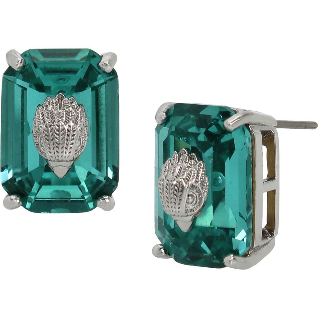 KURT GEIGER KURT GEIGER LONDON EMERALD CUT CRYSTAL STUD EARRINGS
