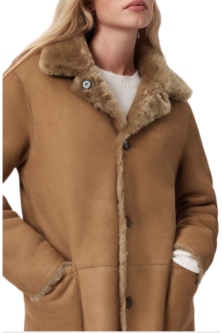 Serra Reversible Genuine Shearling Coat, Alternate, color, CONKER BROWN