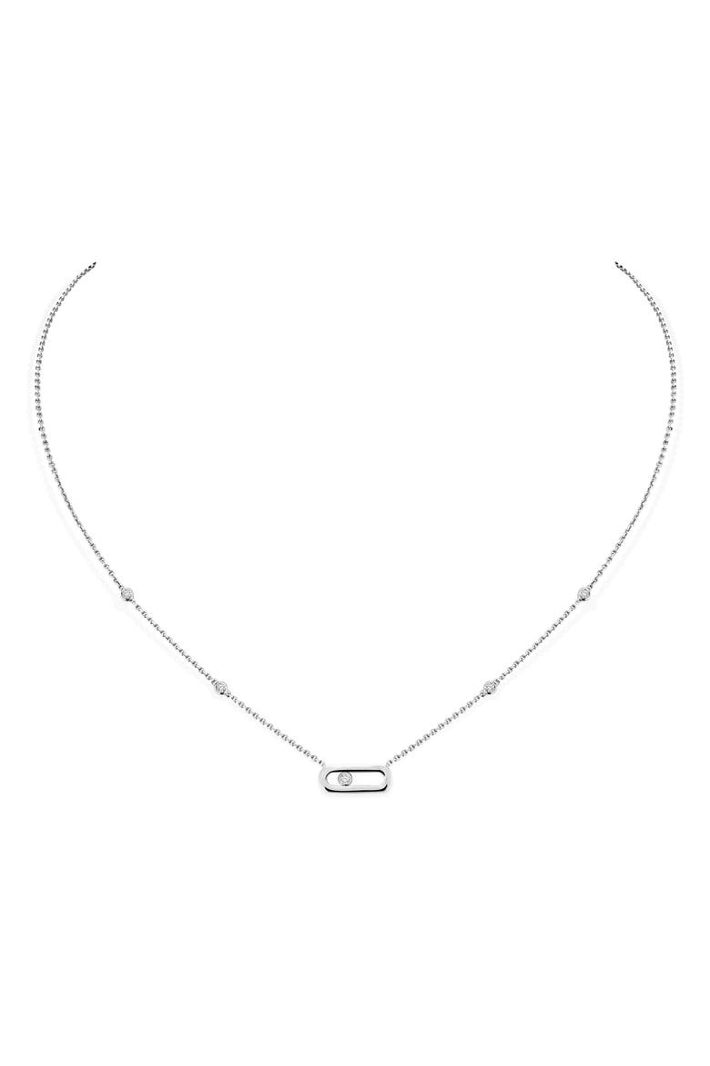 Move Uno Diamond Station Pendant Necklace, Main, color, WHITE GOLD