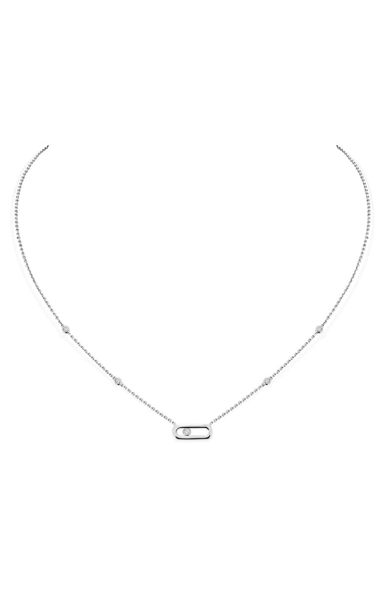 Messika Move Uno Diamond Station Pendant Necklace, Main, color, 