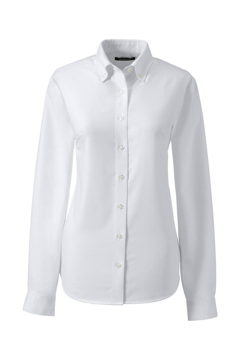 Women's Tall Long Sleeve Oxford Dress Shirt, Alternate, color, White
