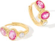YS GEMS Gemstone Huggie Hoop Earrings