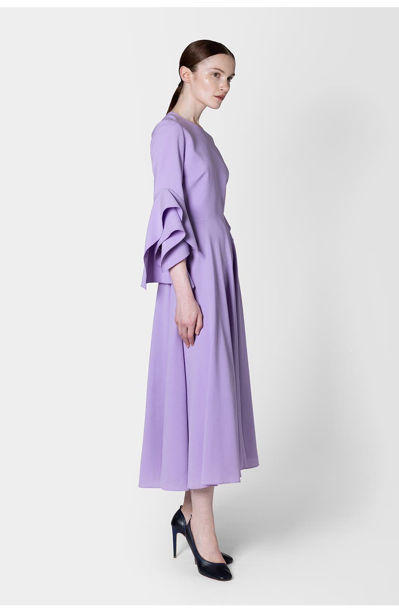 Roksanda Ayres Crepe Sleeved Midi Dress, Alternate, color, Heather