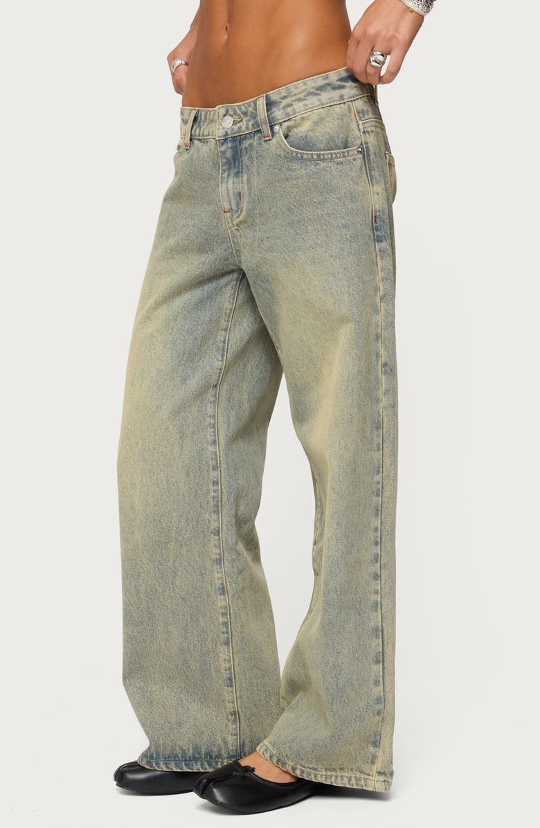 EDIKTED Ace Relaxed Low Rise Wide Leg Jeans, Alternate, color, Light-Blue