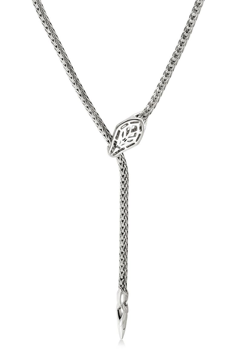 Naga Lariat, Gemstones, 2.5mm, Alternate, color, SILVER