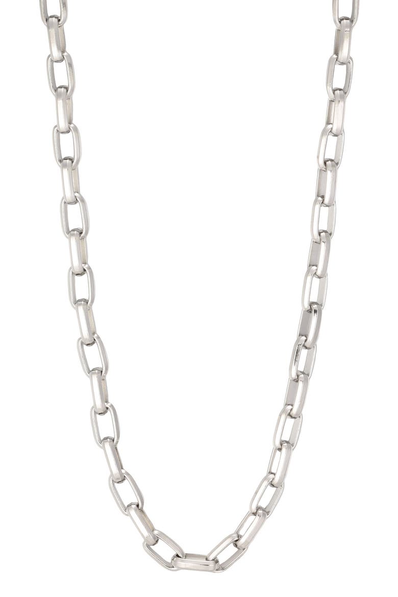 Men's Silver Plated Chain Necklace, Alternate, color, SILVER