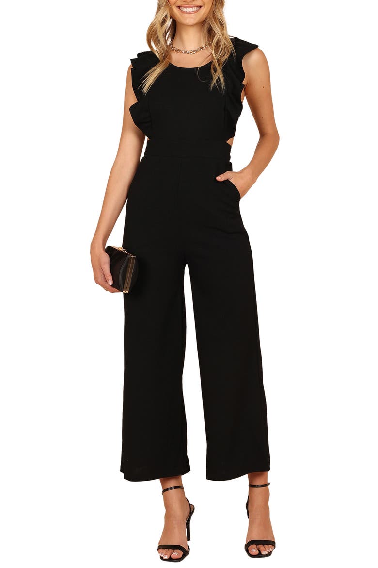 Mills Crop Jumpsuit, Main, color, BLACK