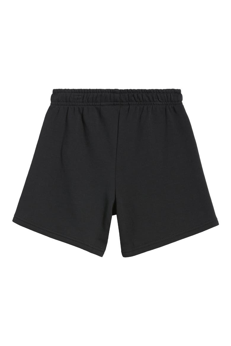 Kids' Piped Organic Cotton Sweat Shorts, Alternate, color, BLACK