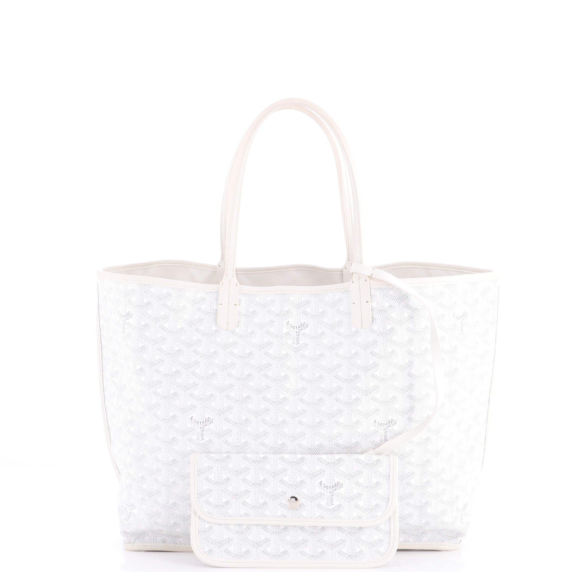 Pre-Owned Goyard Anjou Reversible Tote Coated Canvas PM, Alternate, color, White