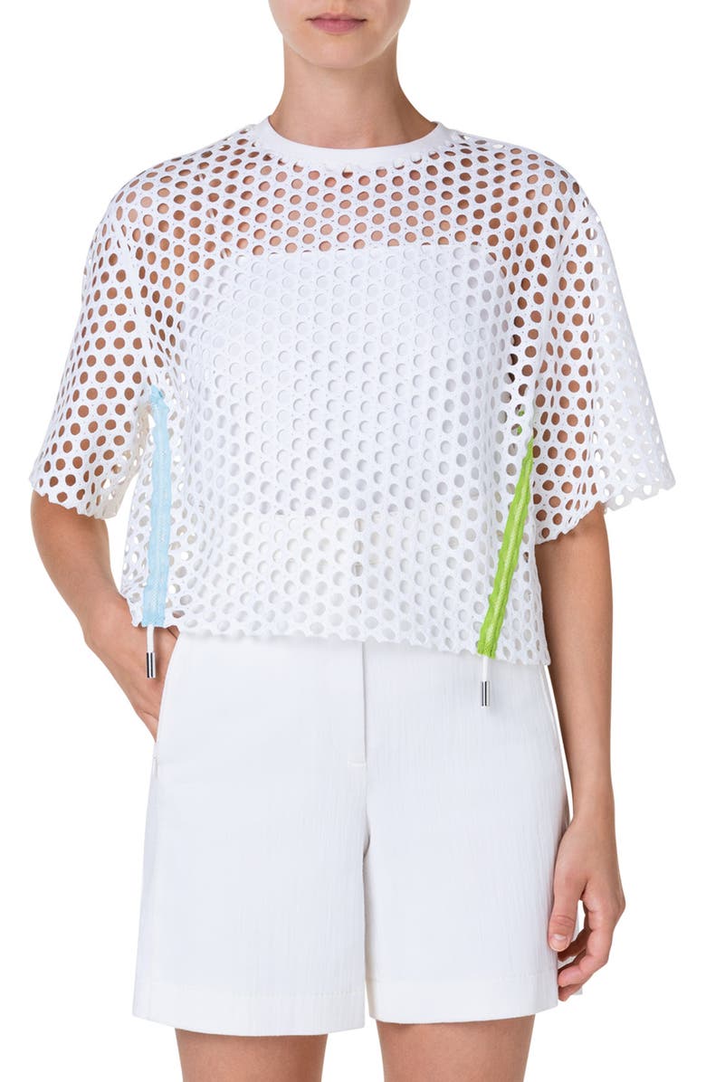 Akris punto Dot Mesh Overlay Top, Main, color,