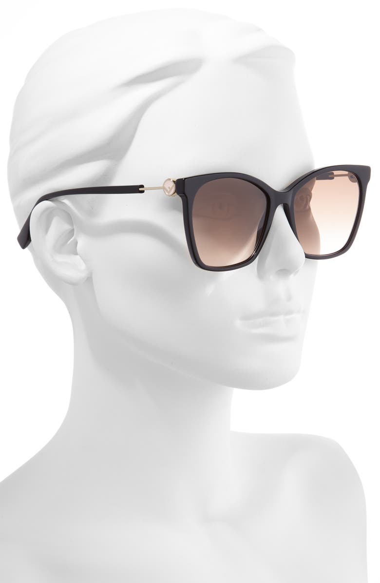 Fendi 57mm Gradient Square Sunglasses, Alternate, color,