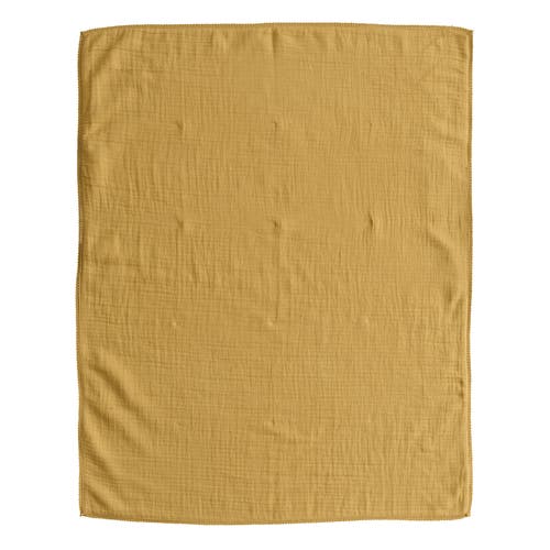 Storied Home Cotton Double Cloth Baby Blanket With Trim In Yellow