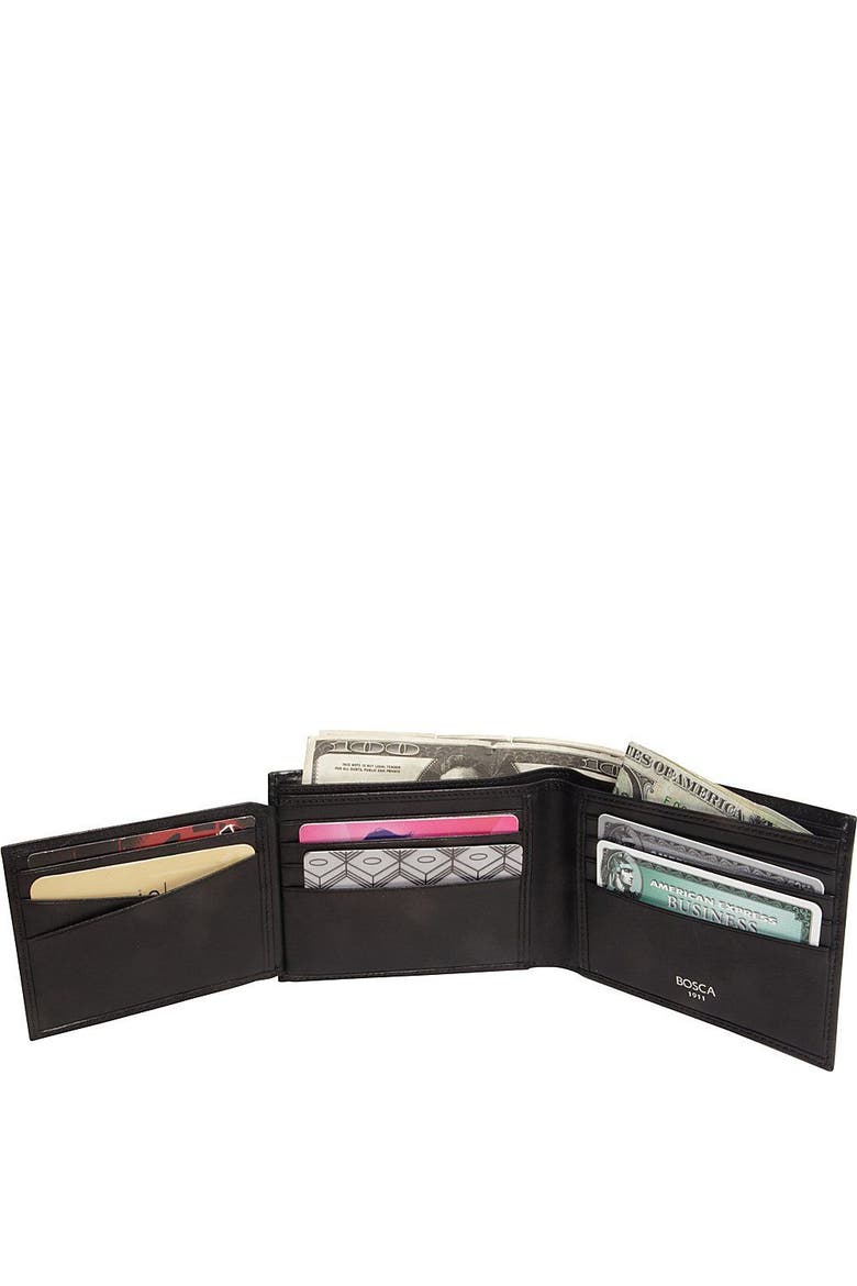 Nappa Vitello Bifold Wallet With Card/ID Flap, Main, color, Black