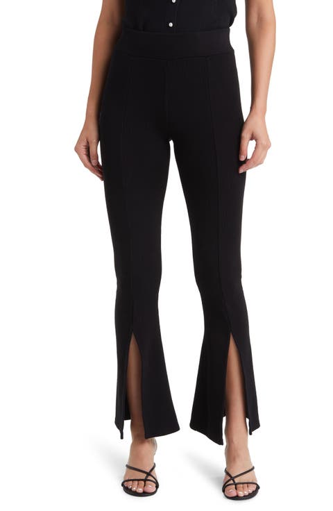 x EmRata Morrison High Waist Flare Rib Knit Pants
