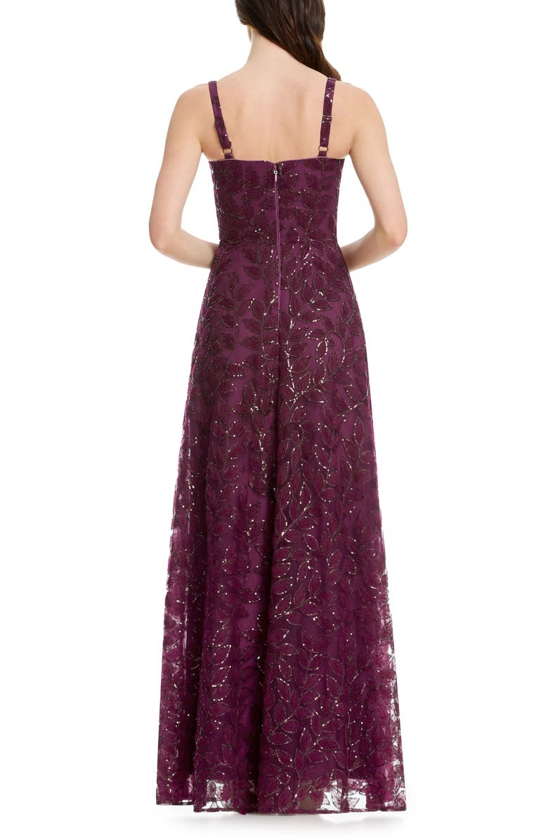 Dress the Population Piper Sequin Embroidered Gown, Alternate, color, Dark Cherry