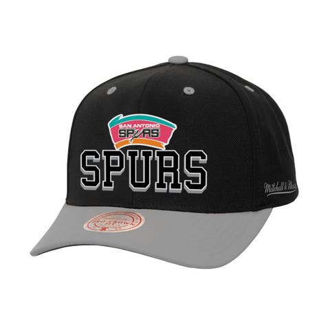 Men's Mitchell & Ness Black/Silver San Antonio Spurs Backside Script 2-Tone Pro Crown Adjustable Hat