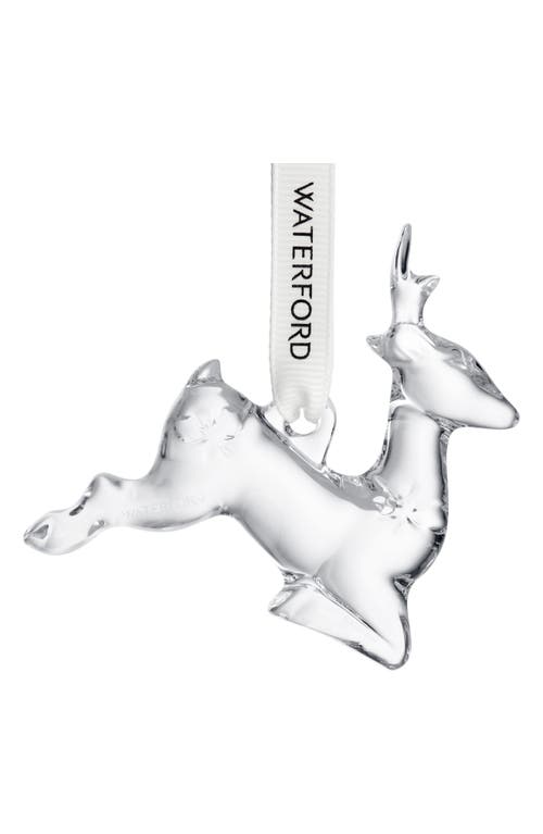 Waterford Mini Reindeer Crystal Ornament In Transparent