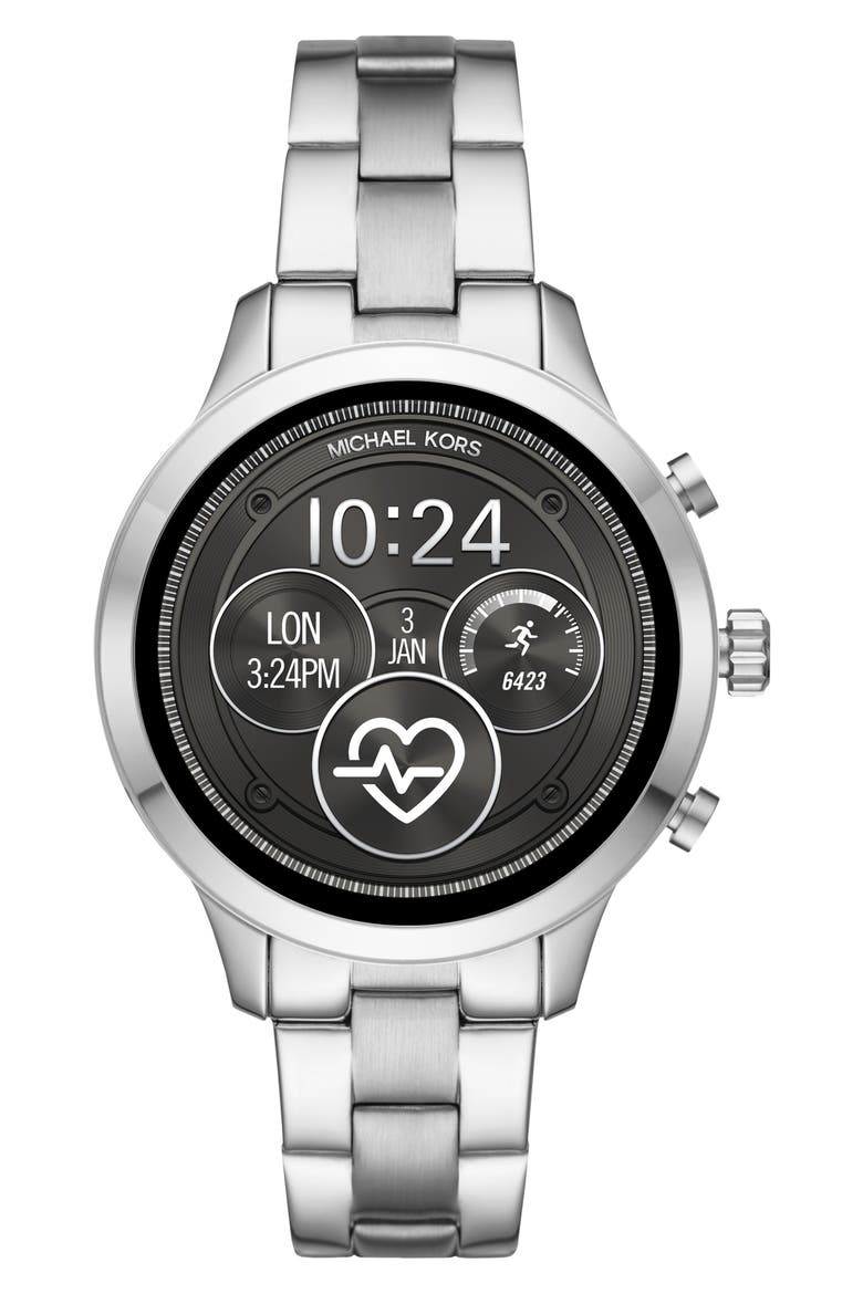 MICHAEL Michael Kors Access Runway Smart Bracelet Watch, 41mm, Main, color, SILVER