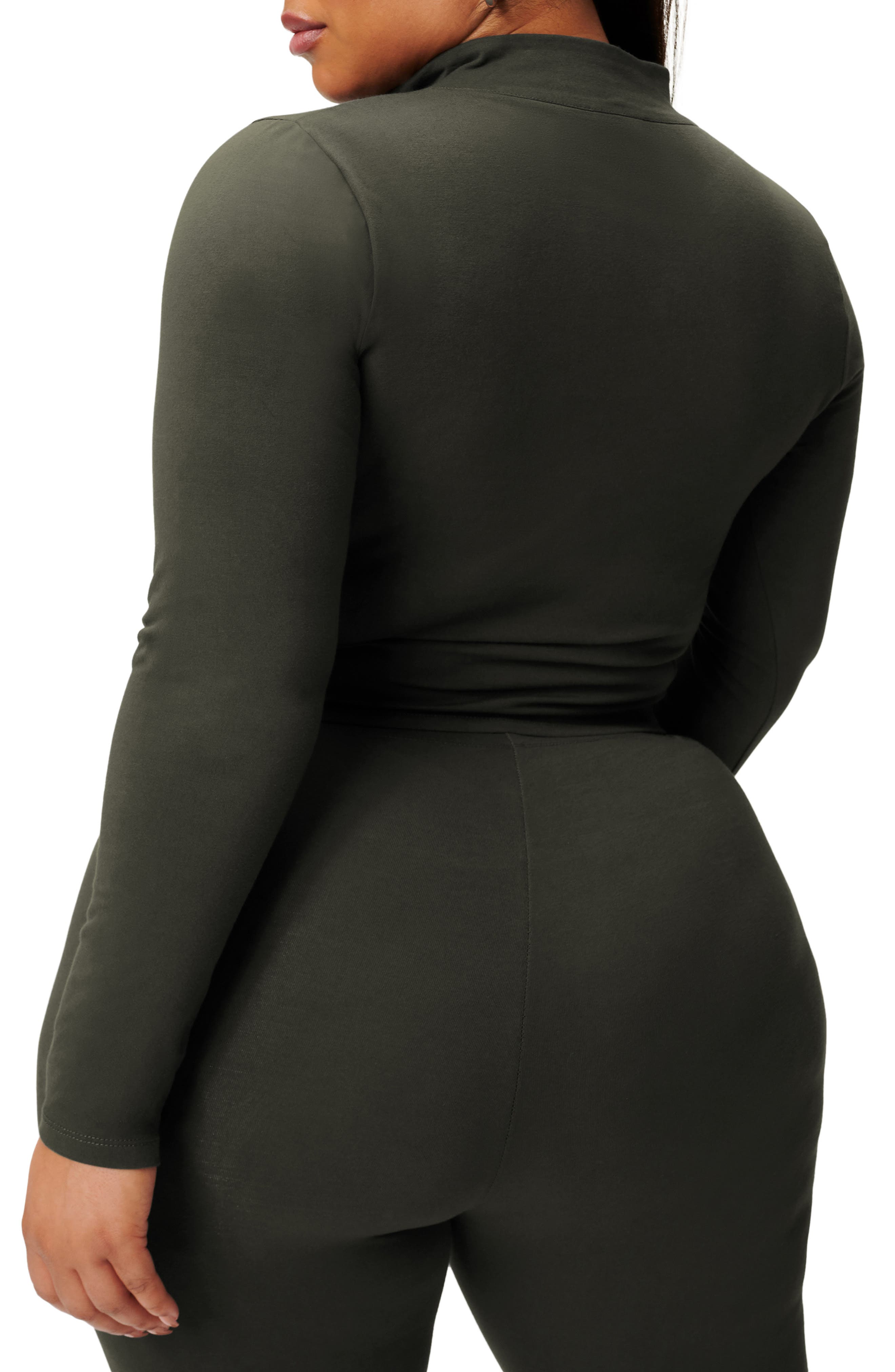 Good American Zip Mock Sleeve Top (Women) | Nordstromrack