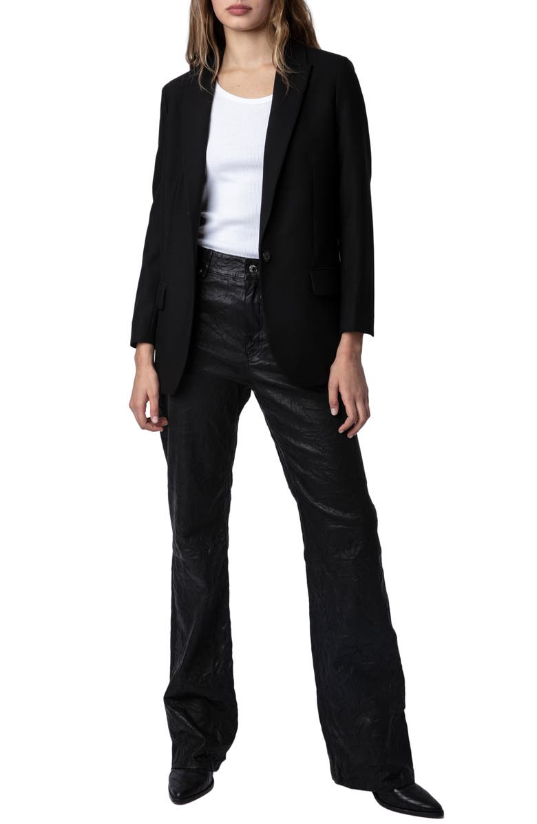 Zadig & Voltaire Viva Rock Strass Blazer, Alternate, color, Noir