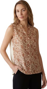 Jessica London Uptown Sleeveless Tie Neck Blouse