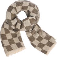 SAACHI Fringe Checkered Scarf