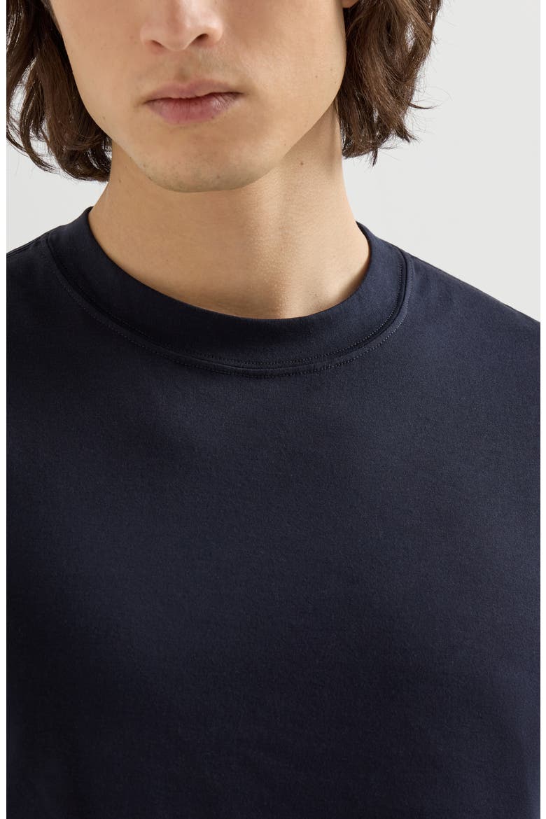 Cotton jersey crew neck T-shirt, Alternate, color, Navy Blue