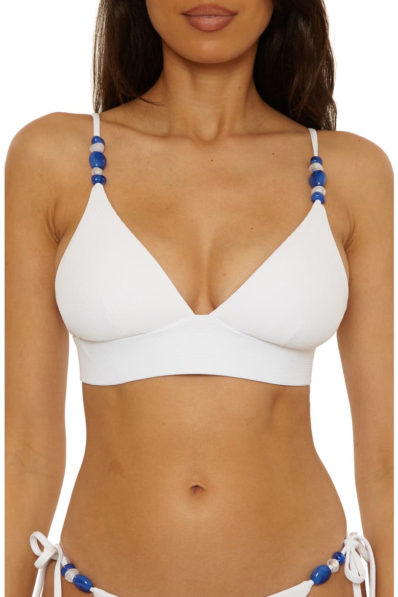 Modern Edge Halter Bikini Top, Main, color, WHITE