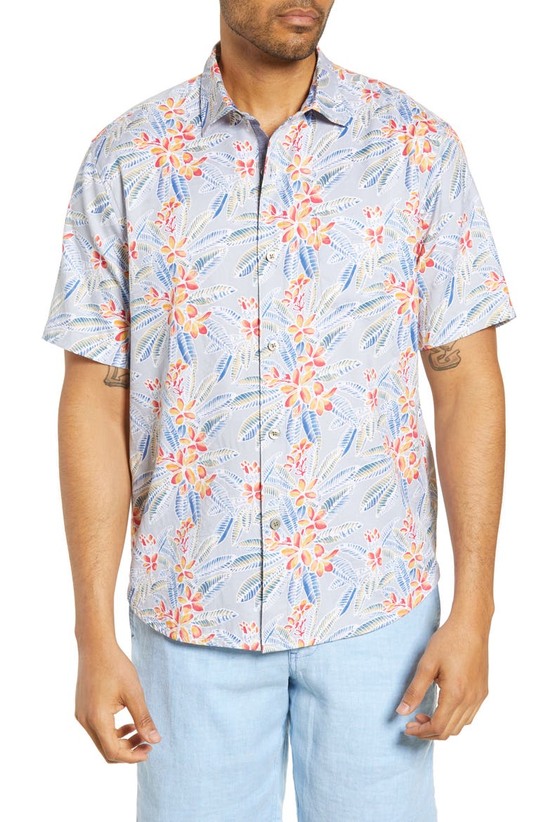 Florence Flora Classic Fit Short Sleeve Button-Up Shirt, Main, color, FEATHERSTONE