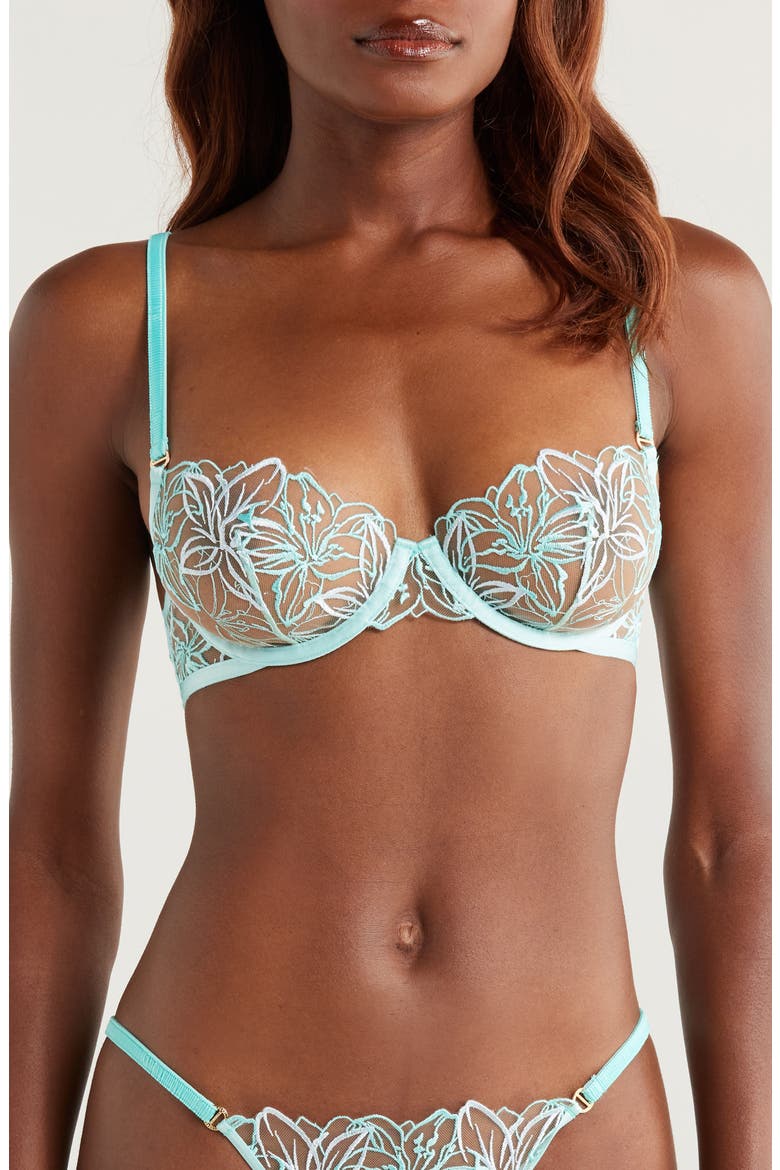 Lilly Embroidered Underwire Bra, Main, color, ISLAND PARADISE BLUE