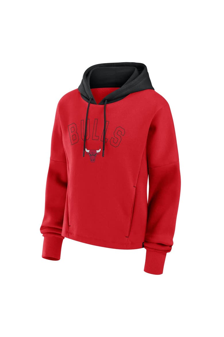 Women's Fanatics  Athletic Red Chicago Bulls Post Up Boxy Pullover Hoodie, Alternate, color, Athletic Red