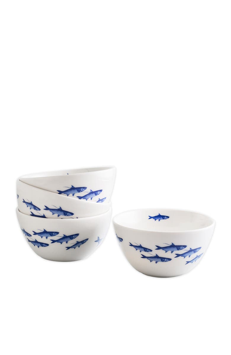 Caskata School of Fish Cereal Bowl - Porcelain - Set 4, Alternate, color, Blue