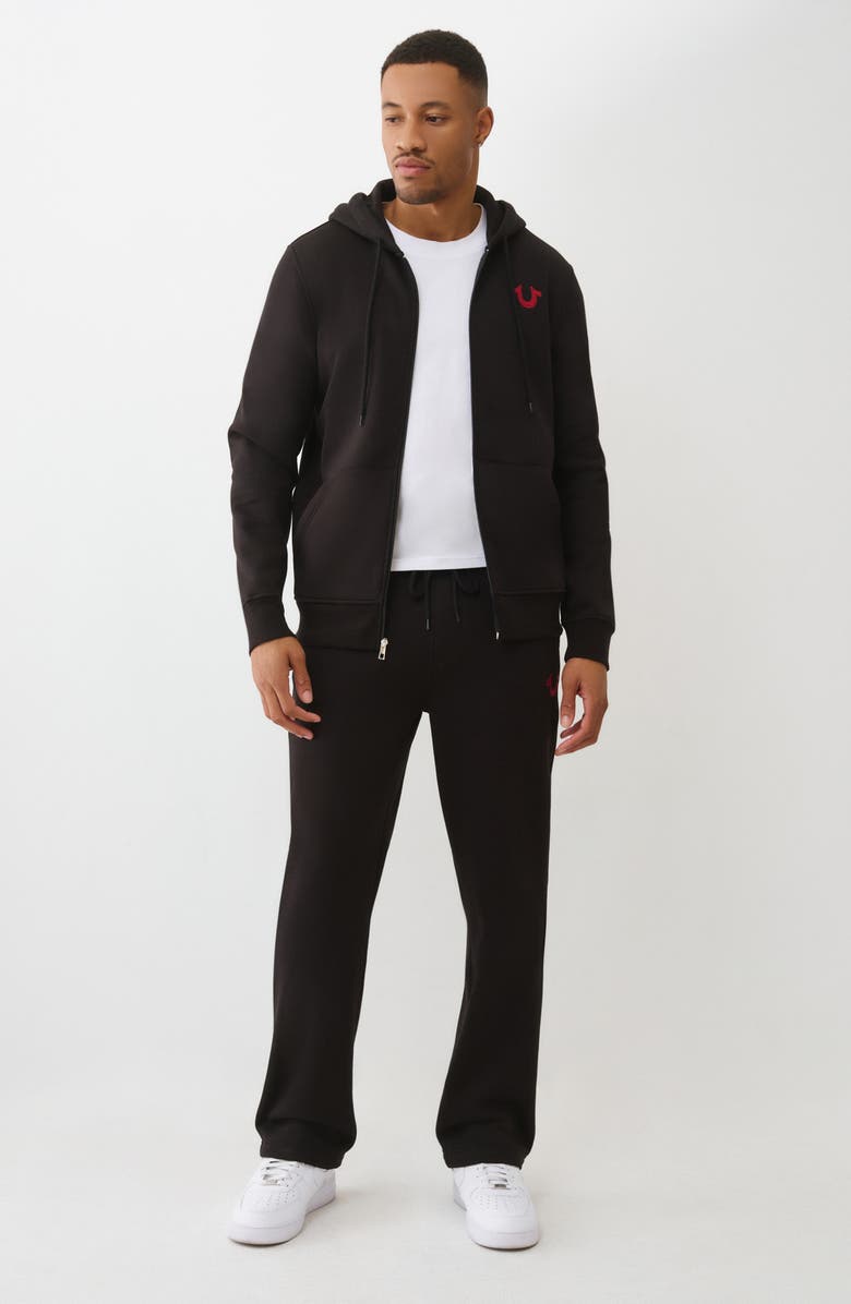 True Religion Logo Embroidered Straight Leg Pants, Alternate, color, 