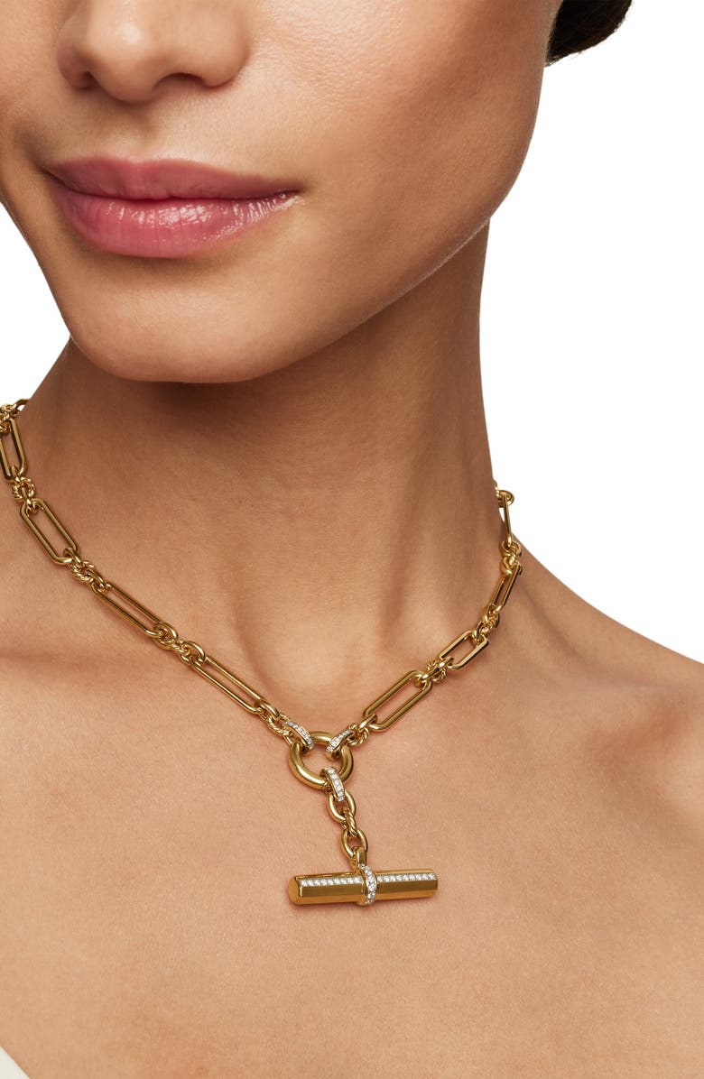 David Yurman Lexington Chain Necklace in 18K Yellow Gold with Diamonds, Alternate, color, Diamond/ Yellow Gold