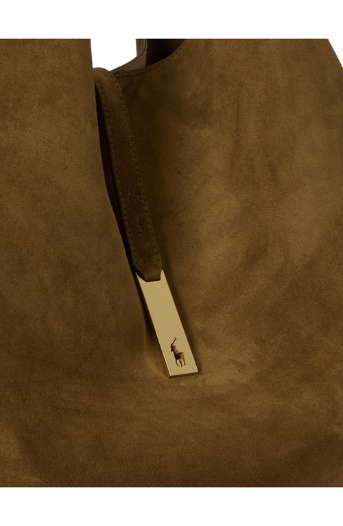 Polo Ralph Lauren Suede Shoulder Bag In Green