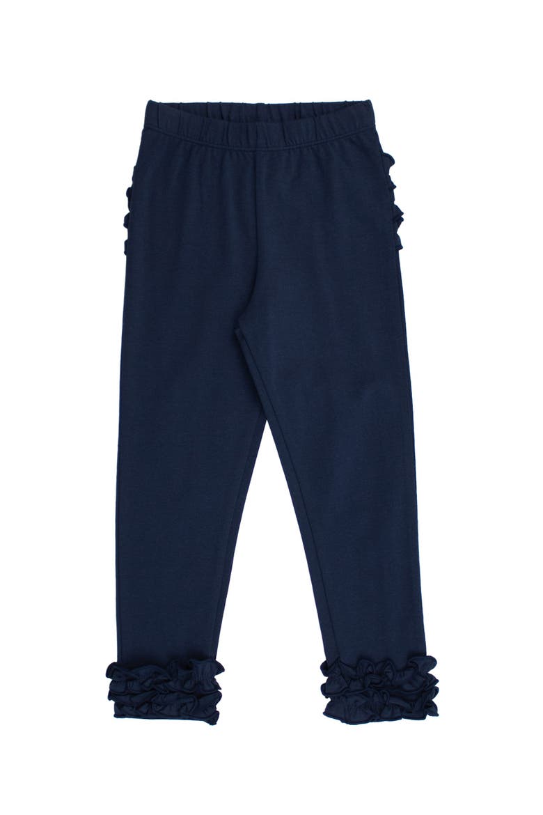 Toddler Girls Ruffle Leggings with Signature Rear Ruffles, Alternate, color, Dark Navy