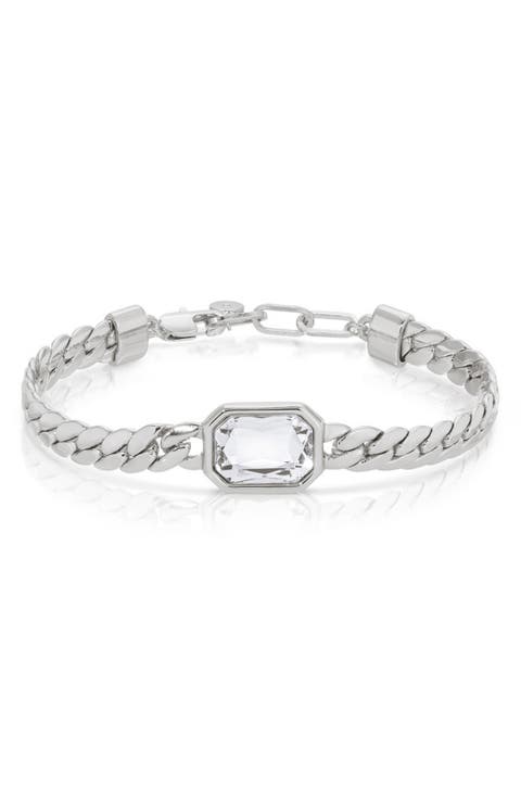 Deco Crystal Statement Cuban Chain Bracelet