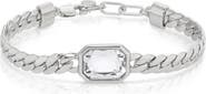 Ettika Deco Crystal Statement Cuban Chain Bracelet