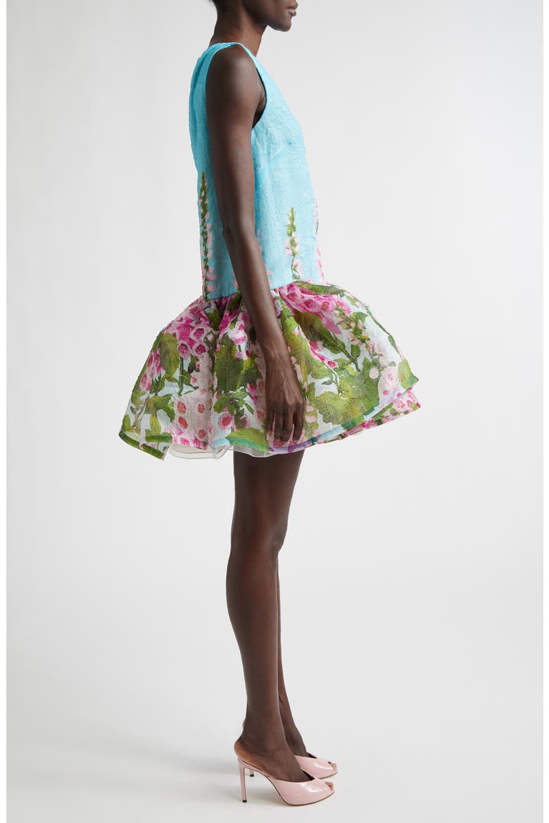 Foxglove Sleeveless Silk Blend Fit & Flare Dress, Alternate, color, LILAC/ SKY
