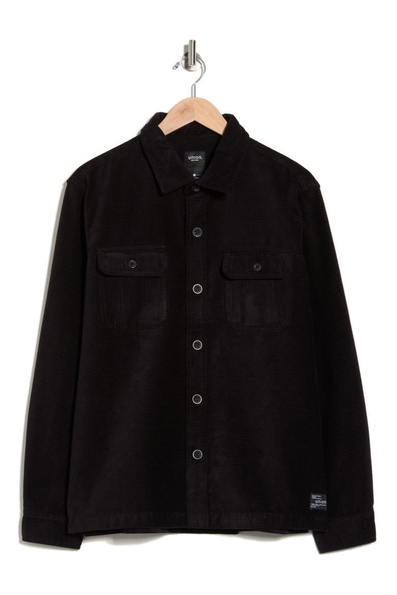 Corduroy Shirt Jacket, Alternate, color, BLACK