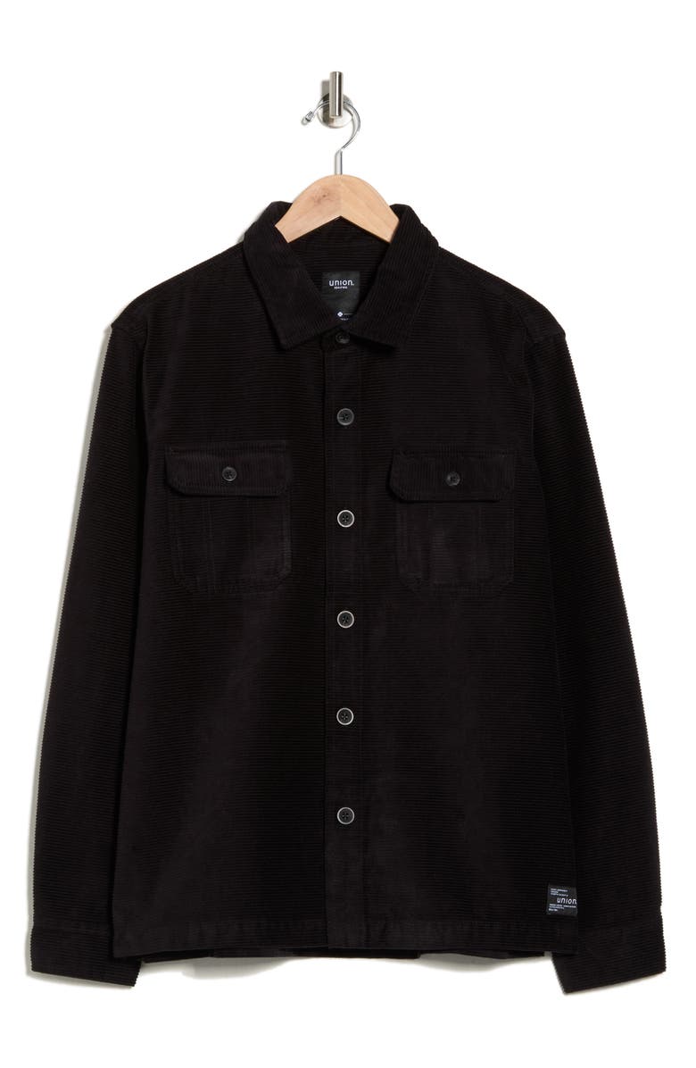 Union Corduroy Shirt Jacket, Alternate, color, Black
