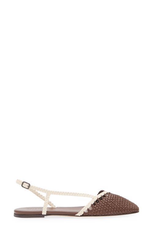 Hereu Woven Asymmetrical Sandal In Cocoa/ivory