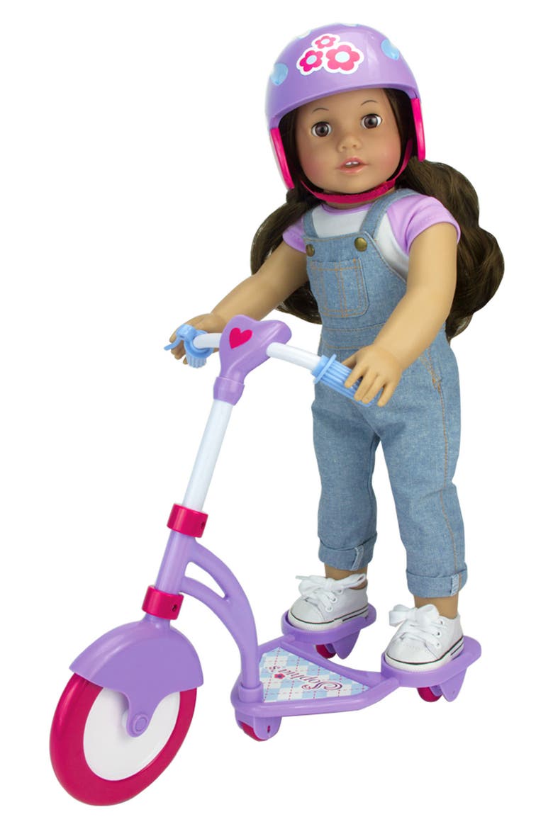Sophia's 18" Doll Mini Scooter & Helmet, Alternate, color, MULTI-COLOR