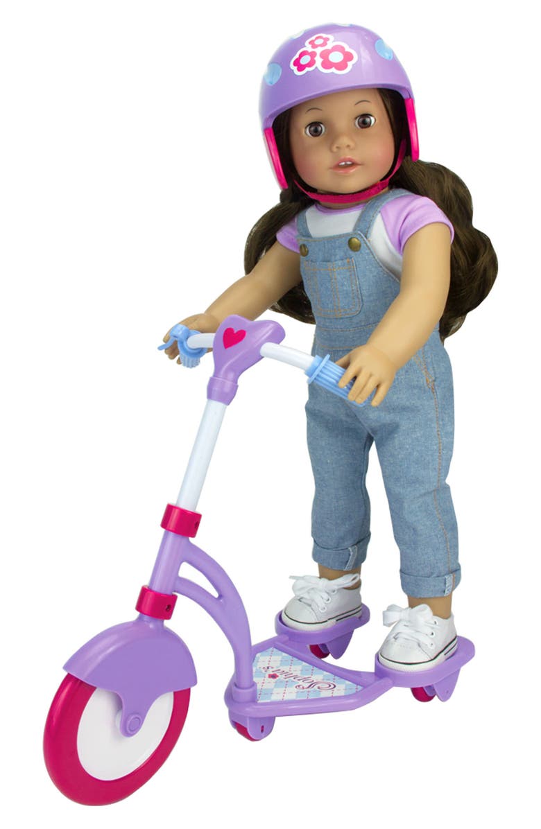 Teamson Kids Sophia's 18" Doll Mini Scooter & Helmet, Alternate, color,