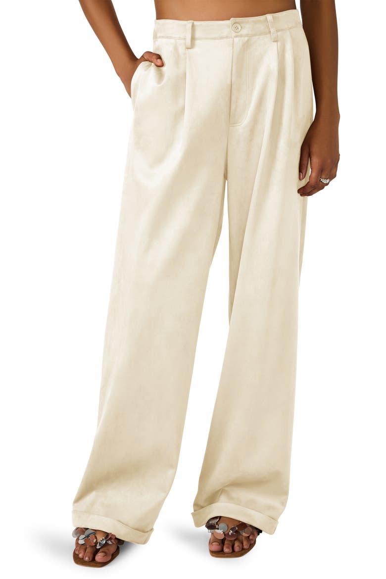 Clove Faux Suede Wide Leg Pants, Main, color, IRISH CREAM