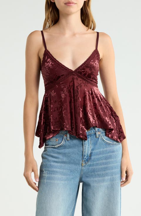 Devoree Floral Burnout Babydoll Top