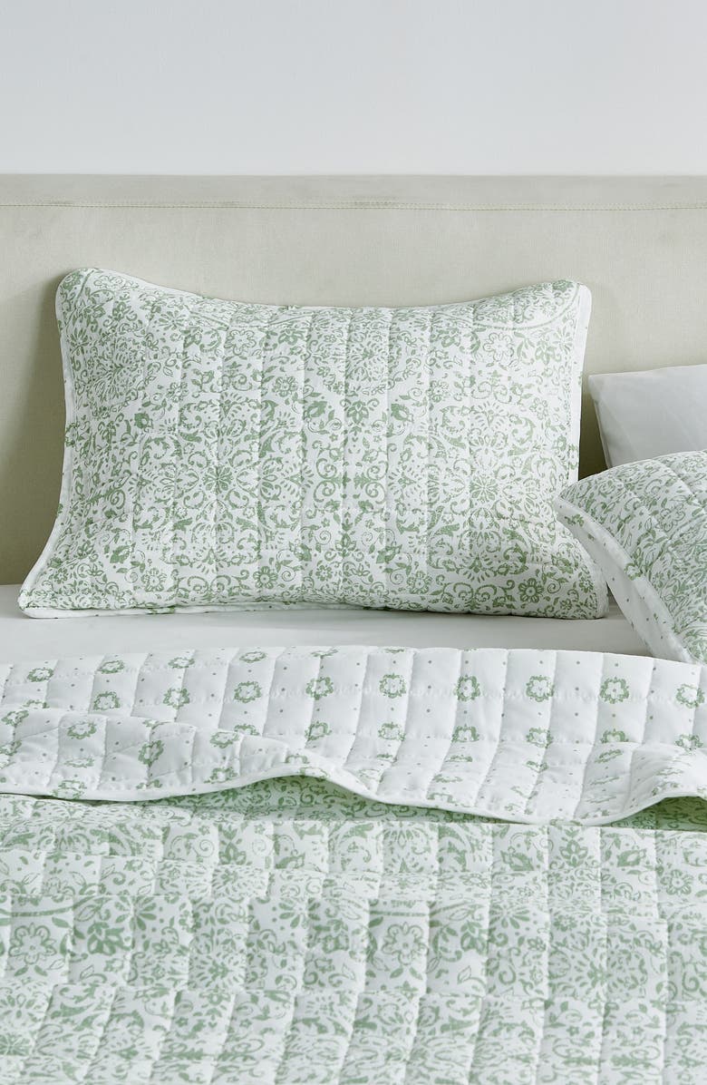 Woven & Weft Floral 3-Piece Quilt Set, Alternate, color, Eucalyptus Floral